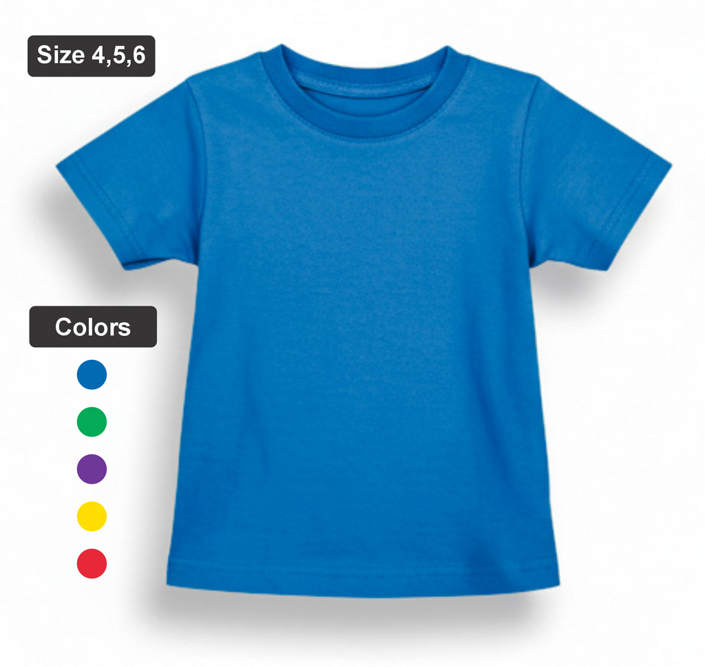 Kids Plain - Unisex -T-Shirts (3 Sizes with 5 Beautiful Colors)
